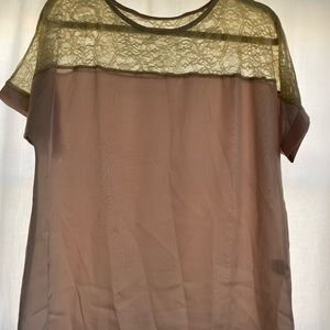 Satin top with lace detail